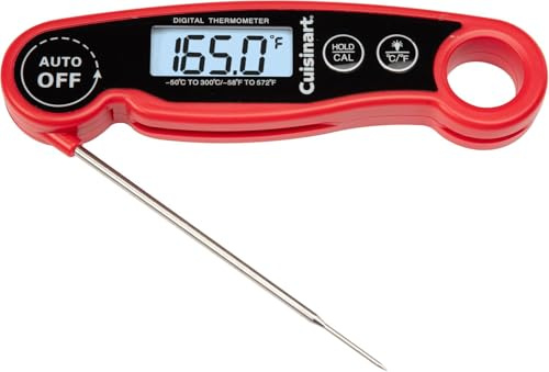 Cuisinart LCD Digital Instant Read Thermometer, Water Resistant Meat Thermometer for Home & Grill, Digital Grill Thermometer with Calibration & Backlight, Home Gadget, BBQ, Smoker, Oil Fry & Candy