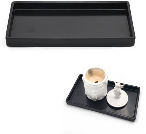 Black Bathroom Tray Decorative Trays Rectangular Tray for Placement Aromatherapy Candles Soap Cosmetics