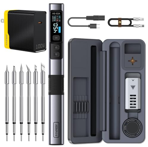 FNIRSI Kit de soldador HS-02A con estuche de almacenamiento