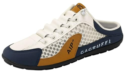 ForceRoute Scarpe Da Ginnastica Uomo Senza Schienale, Slip On Mule In Rete E Pelle, Leggere, Morbide, Per Attività All'Aria Aperta