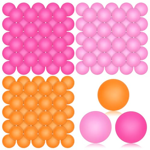 JarThenaAMCS 120Pcs Colored Table Tennis Balls Light Pink Hot Pink Orange Ping Pong Ball 40mm Training Balls for Indoor Outdoor Activities Play