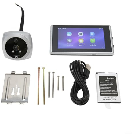 Risveglio 4.5 Inch Digital Door Viewer for NIGHT with 1080P 2MP Peephole Camera and 160 Degree Wide Angle Zinc Alloy Housing Silver