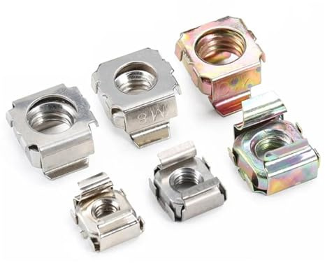 Dado a gabbia imperdibile Armadio server con finiture multiple flottante quadrato in acciaio al carbonio con dadi a gabbia M4-M12(304 Stainless Steel,M6(5Pcs))