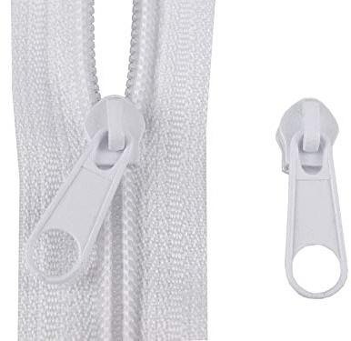 Landfreude 10 Zipper Sliders for Zip Endless 3 mm Spiral #101 White