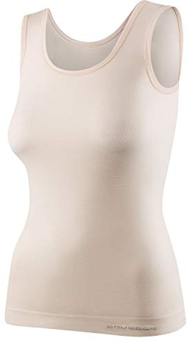 BRUBECK Ladies Tank Top | Sin Mangas | Camiseta Interior Funcional | Top | 41% Lana Merino | TA10170 | Beige | L