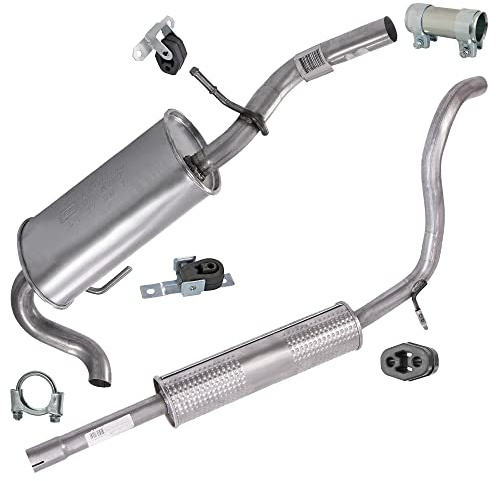 ATEC Germany Auspuff Schalldämpfer Set 1x Endschalldämpfer, 1x