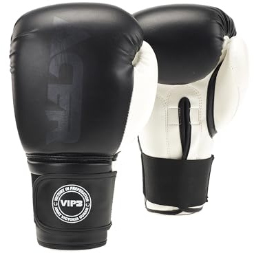 VIP Vital Impact Protection Acer Kids Teens PU Boxing Gloves MMA Martial Arts Fitness Beginner Training Gloves Mitts, Black, 6oz
