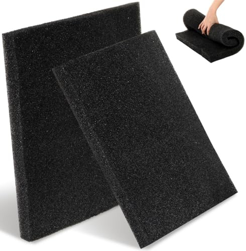 WRINGKIT 2 Pack Aquarium Sponge Filter Pad, Bio Filter Media Pad, Cut-to-Size Open Cell Foam Sheet Replacement Foam Cover for Fish Tank Filter, 30 PPI, 47 x 47 x 2 cm