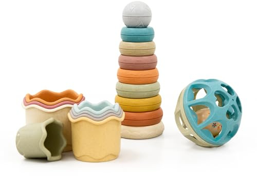 Play Project Baby Stacking Rings Cup and Ball Set | Eco Friendly Bio Plastic Early Development & Activity Baby Toys