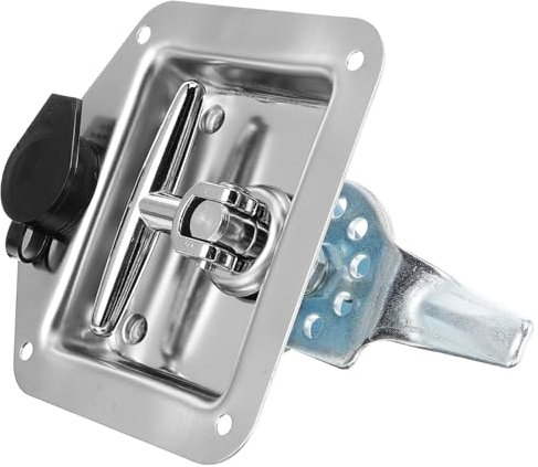Artibetter Type Rv Rotary Tongue Lock Stainless Steel Folding Handle Box Latch for Trailer Door Truck Camper Cabinet Security Lock Replacement