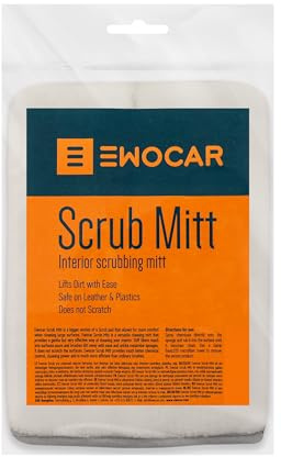 Ewocar Scrub Mitt - Guanto di pulizia interno con fibre robuste - antigraffio, resistente agli agenti chimici, ideale per grandi superfici e cura professionale dell'auto