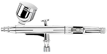 HPHPH Pistola per verniciare, Kit aerografo Pistola aerografo a Doppia Azione con Aghi da 0,2/0,3/0,5 mm Set 7 cc/20 cc/40 CC Tazza 1,8 m Tubo 'Aria e Kit di Pulizia