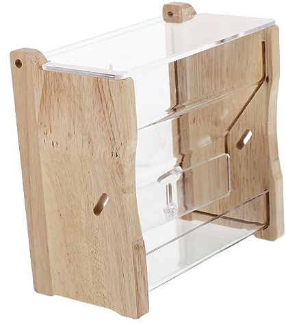 Yardwe Mangeoire Automatique pour Poules et Oiseaux Acrylique Transparent Distributeur de Nourriture Rutin pour Perroquets Pigeons et Autres Petits Animaux Conception Antispoil et Facile
