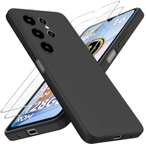 Chenvovoay Black Case for Blackview Wave 10 with 2 Pack Screen Protector | Cover and 2x Tempered Glass, Slim Fit Soft TPU Shockproof Anti-Scratch Bumper Phone Case