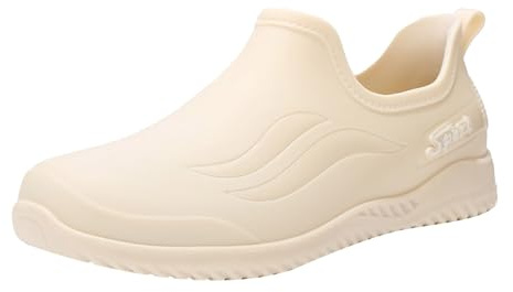 Generisch Scarpe ortopediche da donna, larghezza H, stivaletti estivi da donna, stivaletti in gomma, leggeri, in tinta unita, suola morbida, senza lacci, scarpe da esterno, beige., 40 EU