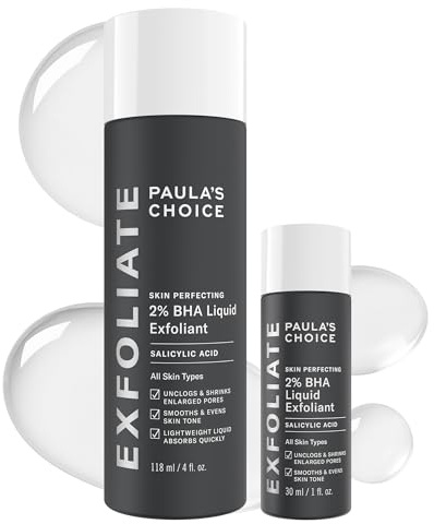 Paula's Choice SKIN PERFECTING 2% BHA Liquid Exfoliant with Salicylic Acid, Facial Polish for Pores, Wrinkles & Fine Lines, Suitable for Blackhead-Prone Skin, Fragrance-Free (5 Fl Oz (Pack of 2))