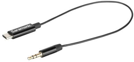 Saramonic SR-C2001 3,5-mm-TRS-Stecker auf USB-C-Stereo- oder Mono-Mikrofon- und Audio-Adapterkabel zum Aufnehmen in iPhone 15, Android-Mobilgeräte, Computer, neues iPad und mehr