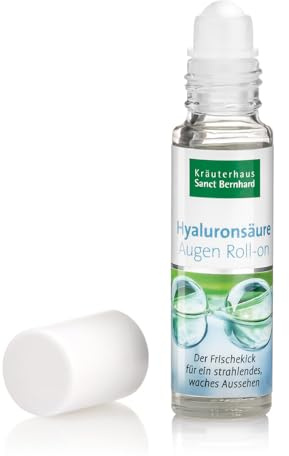 Sanct Bernhard Roll-on à l'acide hyaluronique pour les yeux avec acide hyaluronique et aloe vera hydratant, 10 ml