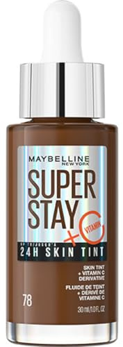 Maybelline New York Foundation, Langanhaltendes Make-Up mit Vitamin C, Vegane Formel, Super Stay Skin Tint, Nr. 78