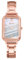JewelryWe Uhren Damen Analog Quarz Armbanduhr Metallarmband Beiläufige Uhr Spangenuhr mit weißem rechteckigen Muschel Zifferblatt Rosegold