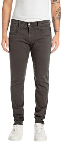 Replay Herren Jeans Anbass Slim-Fit Hyperflex Colour X-Lite mit Stretch, Grey (Wood Grey 393), 36W / 36L