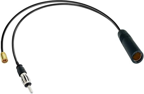 DAB+ SMB Antenna Cable DIN Female to Male for Pioneer Clarion Kenwood Alpine JVC Car Radio - RG174 30cm AM/FM