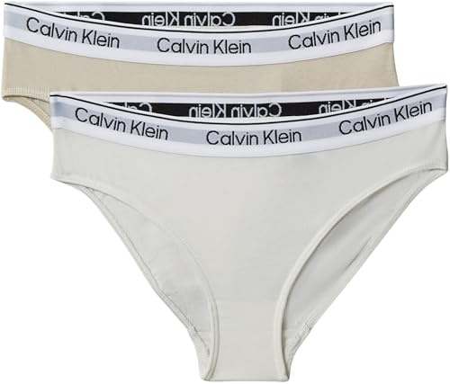 Calvin Klein Jeans Girls 2PK Bikini G80G800726, Pink (Oystergrey/Tofu), 8-10