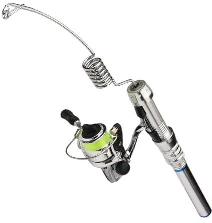 Ensemble moulinet et canne à pêche sur glace – Kit de canne à pêche avec stylo de poche | Kit complet de gabarits de pêche | Bâtons de pêche sur glace | Moulinet de pêche | Ensemble de bâtons de pêche
