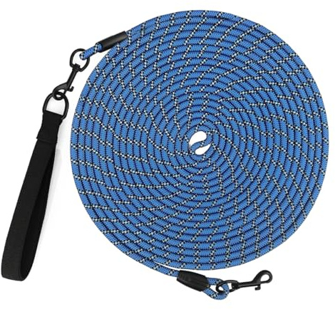 Schleppleine 5m für Hunde, 5m 10m 20m 30m Hundeleine für Mittlere Große Hunde mit Gepolsterter Griff (Blau)