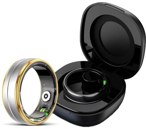 findtime Bague intelligente pour homme et femme - Tracker de fitness IP68 - Étanche - Anneau de suivi de fitness - Android iOS - Podomètre - Moniteur de fréquence cardiaque SpO2 - Suivi du sommeil