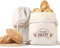 GMHLLES 2 PCS Bread Bags for Homemade Bread,Reusable Bread Bag,Cotton Material,with Drawstring Closure Can Store a Variety of Food to Ensure Freshness (35×45cm