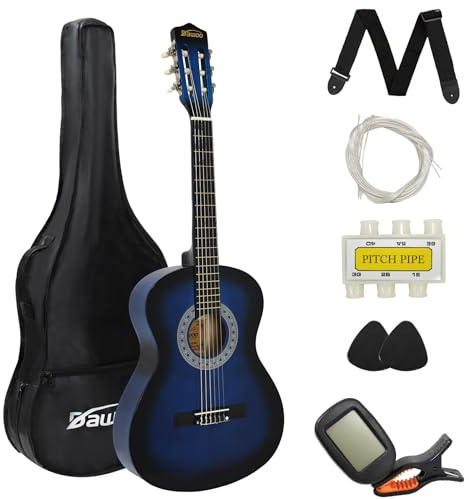 DAWOO 3/4 Size Acoustic Guitar,36 inch Classic Guitar,A Quality Choice for Beginners and Music Lovers.(Blue)