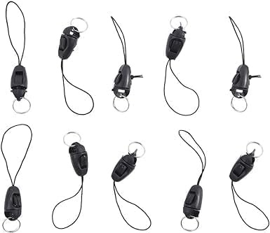 Jizlan 10Pcs/lot Black Detachable Buckle Mobile Phone Accessories Pendant Buckle Small Sling Anti-Lost Lanyard Cords Hanging Head Keychains Hooks, Fasteners
