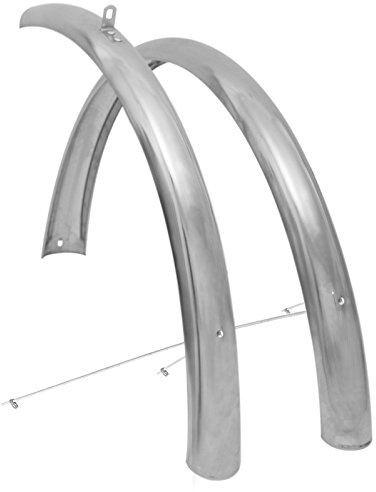 Parafango 24 in acciaio argento 51 mm per bicicletta da passeggio classica vintage 3956
