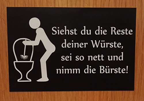 Gravola Toilettenschild Lustiges Schild WC Toilette sauber halten Klebeschild (Schwarz)