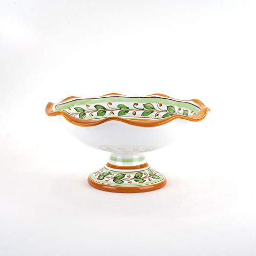 Présentoir à fruits en céramique sicilienne de Caltagirone décor canto (Ø 25 cm)