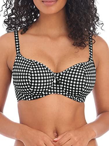 Freya Women's Check in Underwire Sweetheart Bikini Top, Monochrome, 36DD