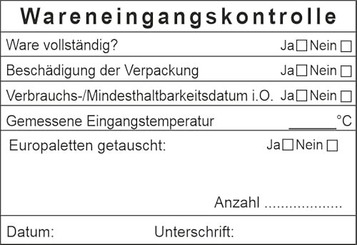 Firmenstempel WARENEINGANGSKONTROLLE mit Holzstempel – Custom- (68x47 mm) in verschiedenen Ausführungen, Büro, Buchungsstempel, Kontierungsstempel Ohne