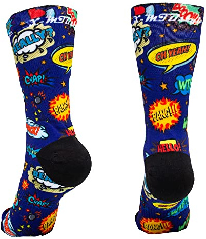 XMTBSTYLE - Calze Uomo Donna Sportive Compressive Multisport - Design Traspirante Comic 42-45