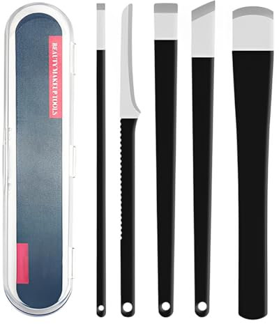 LAJUP 5 Pezzi Bisturi per Pedicure, Set Pedicure Professionale in Acciaio Inox, Kit di Coltelli per Pedicure con Custodia, Pedicure Attrezzi per Rimuovere l Calli di Pelle Morta, Dura