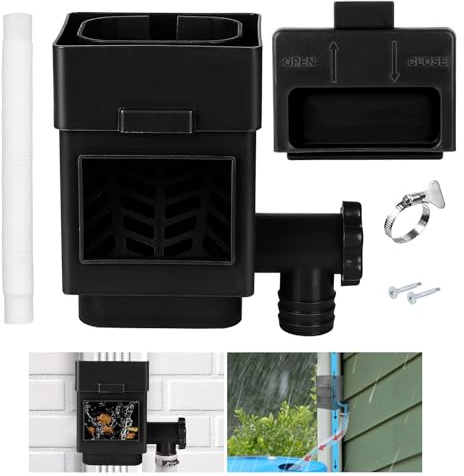 Premium Rainwater Diverter Kit, Downspout Diverter with Adjustable Valve & Self-Cleaning Filter – Fits 2x3 & 3x4 Inch Downspouts, Efficient Rain Barrel Diverter System for Sustainable Water Collection
