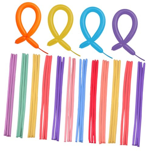 WOONEKY 200 Palloncini Lunghi in Lattice Fluorescente, Palloncini Modellabili per Feste e Matrimoni, Decorazioni per Compleanni e Party, Set Resistente e Durevole Colore Colore Casuale