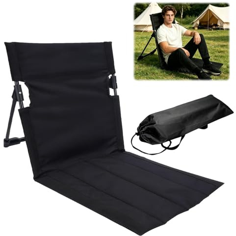 Strandfåtölj med ryggstöd, hopfällbar golvstol kudde, sittdyna utomhus, stadionkudde, bärbar, meditationsstol, strand, hopfällbar kudde, bärbar, för picknick