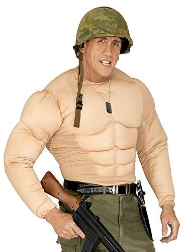 W WIDMANN MILANO Party Fashion - Kostüm Super Muskel Shirt, Soldaten, Karneval, Mottoparty