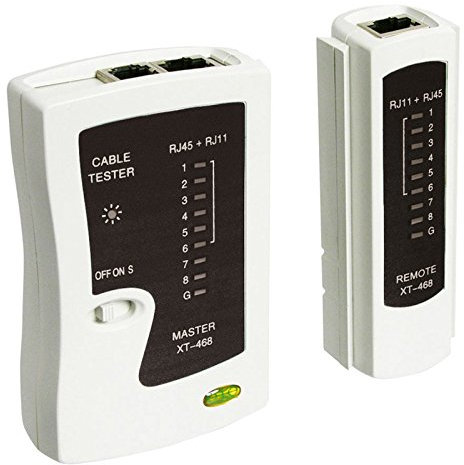 Goobay Kabeltester, Netzwerktester, Leitungstester für RJ11, RJ12, RJ45, ISDN, CAT5, CAT6