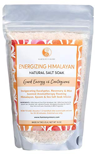 Harmony N More Himalayan Bath Salts – 16oz. Detoxifying Soak Bath Salt for Women Relaxing & Stress Relief – All-Natural – Perfect for Spa, Foot Soak, Muscle Recovery – Aromatherapy Salts