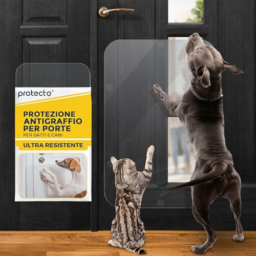 PROTECTO Dörr repskydd premium hund dörrskydd för inomhus- och utomhusbruk - klar (75 x 50 cm)