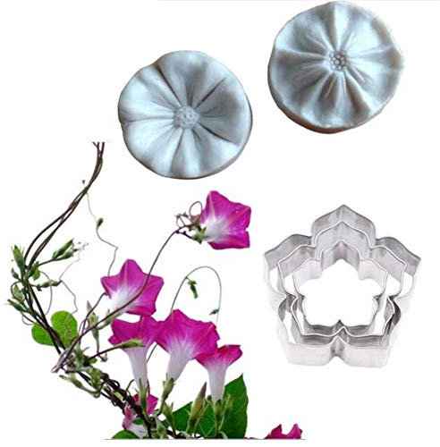 Fiore Foglia Petalo Venatore Taglierino Silicone Stampi Acciaio Inox Ripieno Set, Decorazione Dolci Toosl Coltello per Biscotti Cottura, Teglie e Sugarcract Cioccolato Gumpaste Torta - Petunia