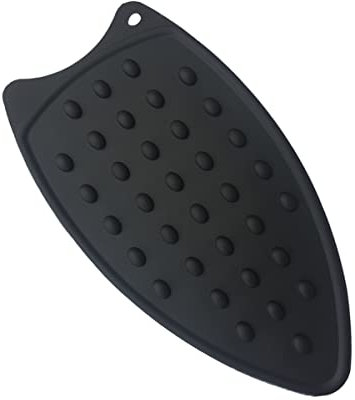 Tangser Pad multiuso in ferro da stiro in silicone per asse da stiro tappetino resistente al calore, tappetino in silicone resistente al calore (nero)