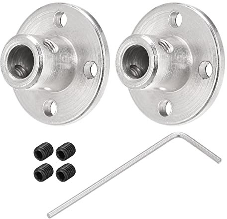 sourcing map 2pcs 6mm Coupleur Bride Couplage Connecteur Arbre Axe Raccords pour Bricolage RC Modèle Moteurs avec 4pcs Serrage Vis 1pcs M1.5 Hexagonale Clé